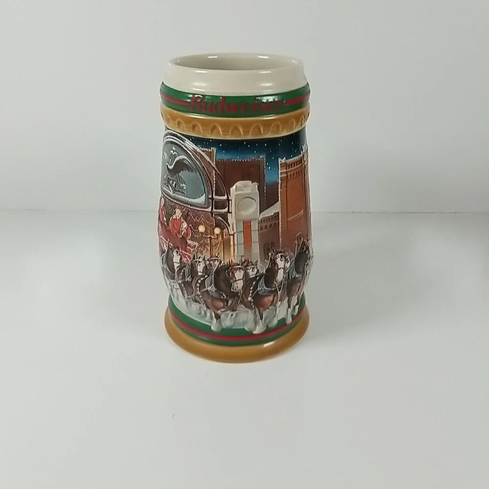 1997 Budweiser Holiday Stein CS313 Christmas beer mug Anheuser-Busch Bud series
